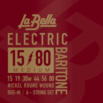 BGE-M Комплект струн для электрогитары баритон, никелированные, Medium, 15-80, La Bella