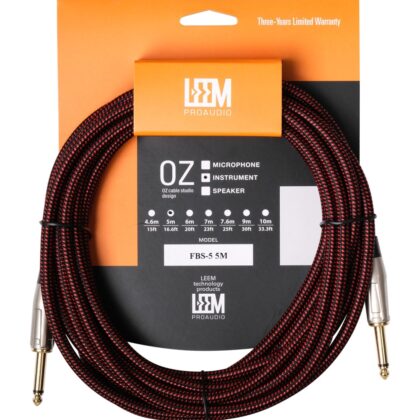 FBS-5(BK/RD) Кабель инструментальный, черный/красный, 5м, Leem