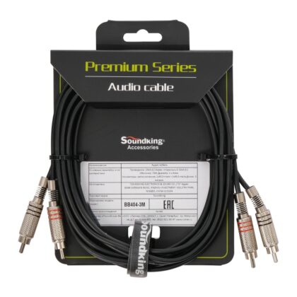 BB404-3M Кабель акустический, 2хRCA — 2хRCA, 3м, Soundking