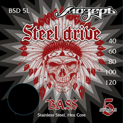 BSD-5L Steel Drive Комплект струн для 5-струнной бас-гитары, сталь, 40-120, Мозеръ