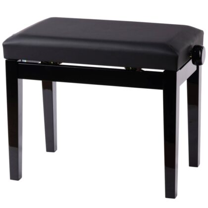 HY-PJ010-GLOSS-BLACK Банкетка, черная, искусственная кожа, Rin