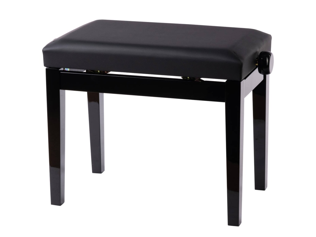 HY-PJ010-GLOSS-BLACK Банкетка, черная, искусственная кожа, Rin