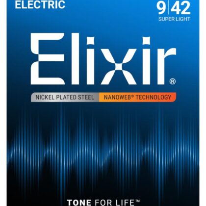 12002 NANOWEB Комплект струн для электрогитары, Super Light, 9-42, Elixir