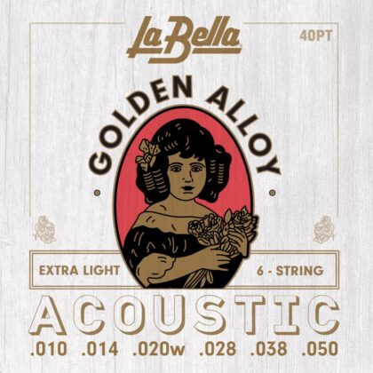 40PT Golden Alloy Комплект струн для акустической гитары, бронза 80/20, 10-50, La Bella