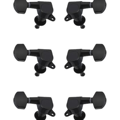 J-02-BK-3+3 Колки для гитары 3+3, черные, Metallor