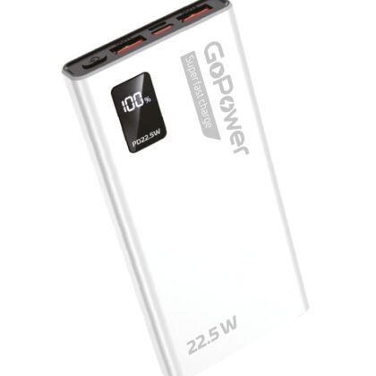 00-00029658 Внешний аккумулятор PB03-10 10000mAh 3.0A 22.5W 2USB/Type-C белый, GoPower
