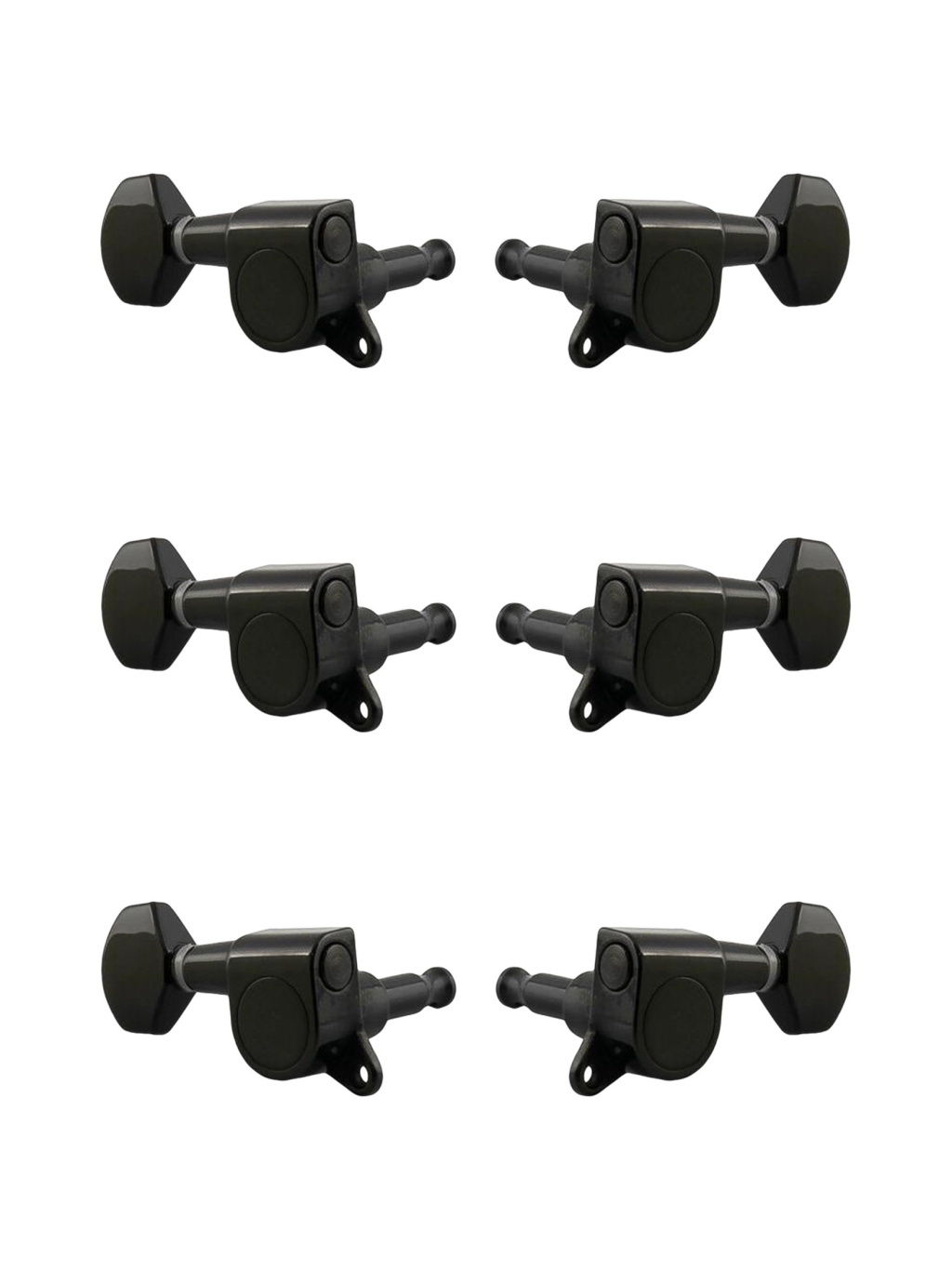J-07-BK-3+3 Колки для гитары 3+3, черные, Metallor
