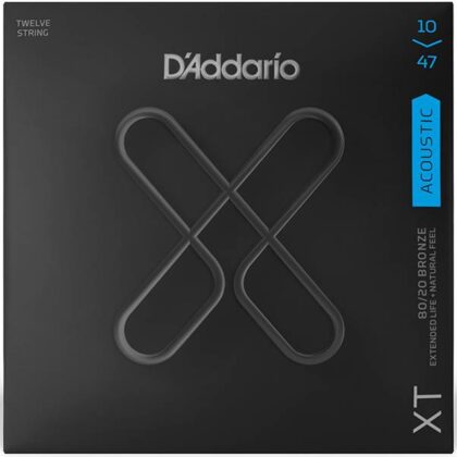 XTABR1047-12 XT Комплект струн для 12-струнной акуст.гитары, бронза, 10-47, с покрытием, D'Addario