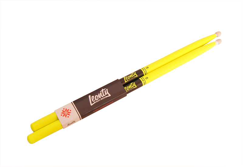 LFL5B Fluorescent Lemon 5B Барабанные палочки, граб, флуоресцентные зеленые, Leonty