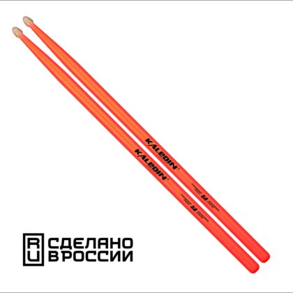 7KLHBOR5A 5A Барабанные палочки, граб, флуоресцентные оранжевые, Kaledin Drumsticks