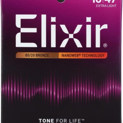 11002 NANOWEB Комплект струн для акустической гитары, Extra Light, бронза 80/20, 10-47, Elixir