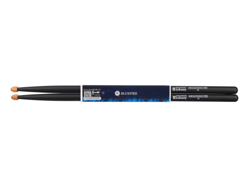 10104007 Colored Series Bluefire 7A BLACK Барабанные палочки, орех гикори, черные, HUN