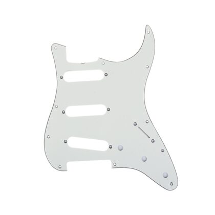 MX1388AW Пикгард для гитары Fender Stratocaster SSS, 3 слоя, белая, Musiclily